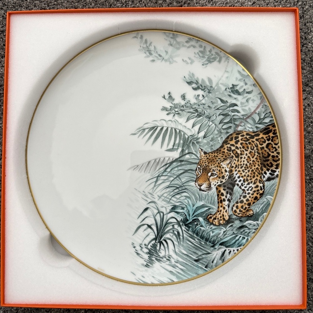 Hermes Carnets d'Equateur Jaguar Dinner Plate